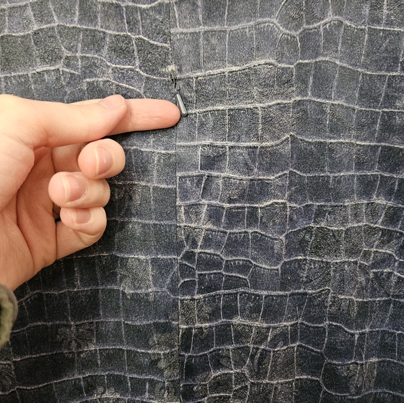 Max Mara Size 10 'Nichols' Blue Crocodile Print Pencil Cut Designer Dress - Picture 9 of 9